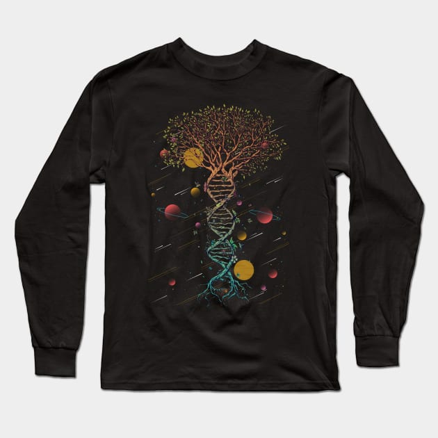 DNA Tree Life Genetics Biologist Science Earth Day Long Sleeve T-Shirt by peskyrubeus